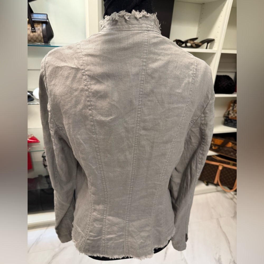 INC International Concepts Frayed Edge Light Gray Blazer SzL - Picture 4 of 7